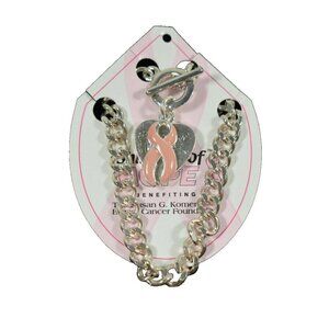 Shimmer of Hope Breast Cancer Awareness Bracelet with Charms New